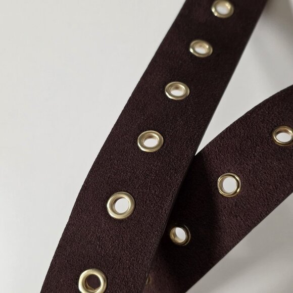 GAP Suede Leather Belt Women S Brown Grommets Preppy Grunge Indie Western Hippie